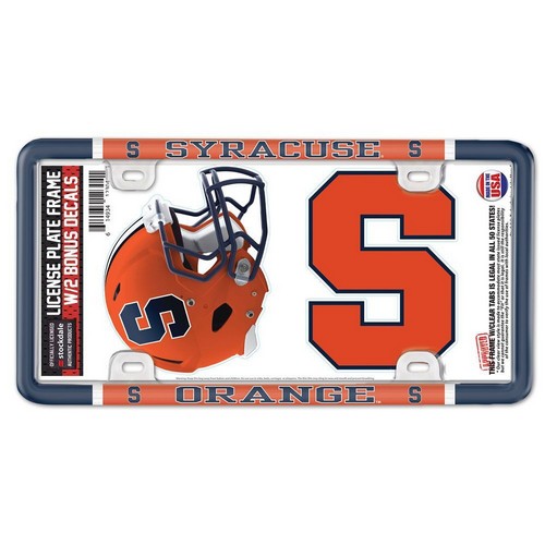 Syracuse Orange License Plate Frame Plastic Thin Frame with Two Decals