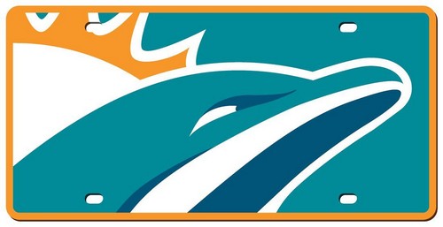 Miami Dolphins License Plate - Acrylic Mega Style