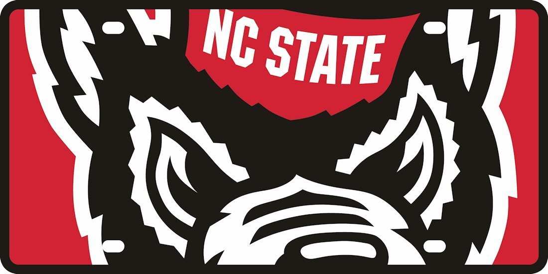 North Carolina State Wolfpack License Plate Acrylic Mega Style