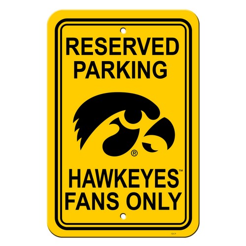 Iowa Hawkeyes Sign - Plastic - Reserved Parking - 12 in x 18 in