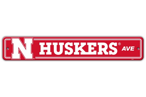 Nebraska Cornhuskers Sign 4x24 Plastic Street Style