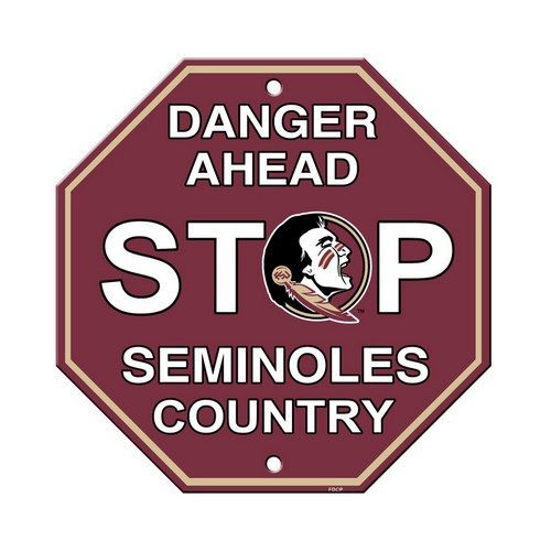 Florida State Seminoles Sign 12x12 Plastic Stop Style