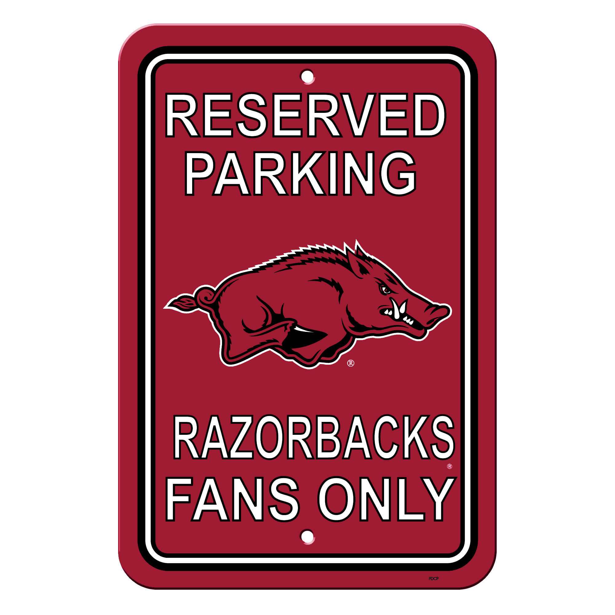 Arkansas Razorbacks Sign - Plastic - Reserved Parking - 12 in x 18 in