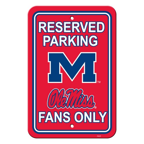 Mississippi Rebels Sign - Plastic - Reserved Parking - 12 in x 18 in