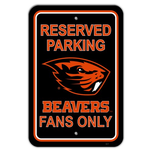 Oregon State Beavers Sign - Plastic - Reserved Parking - 12 in x 18 in