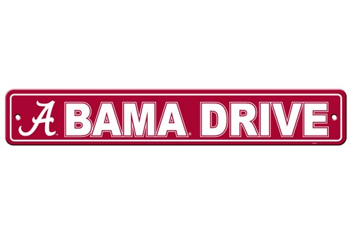 Alabama Crimson Tide Sign 4x24 Plastic Street Style