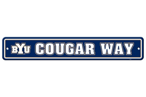 BYU Cougars Sign 4x24 Plastic Street Style