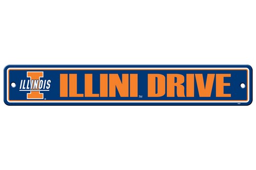 Illinois Fighting Illini Sign 4x24 Plastic Street Style