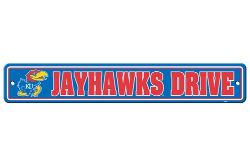 Kansas Jayhawks Sign 4x24 Plastic Street Style