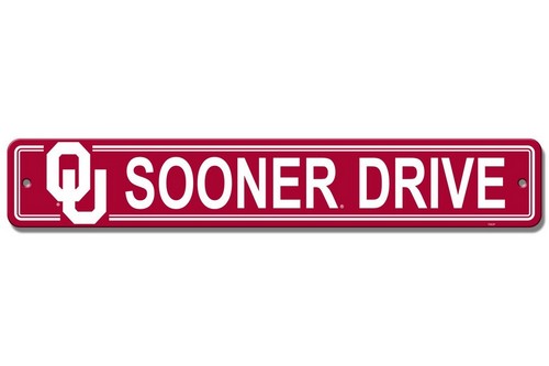 Oklahoma Sooners Sign 4x24 Plastic Street Style Discontinued