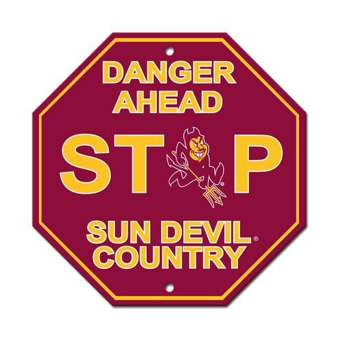 Arizona State Sun Devils Sign 12x12 Plastic Stop Style