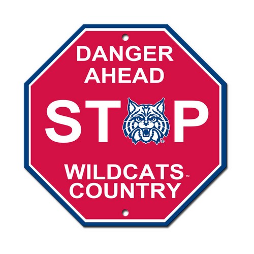 Arizona Wildcats Sign 12x12 Plastic Stop Style