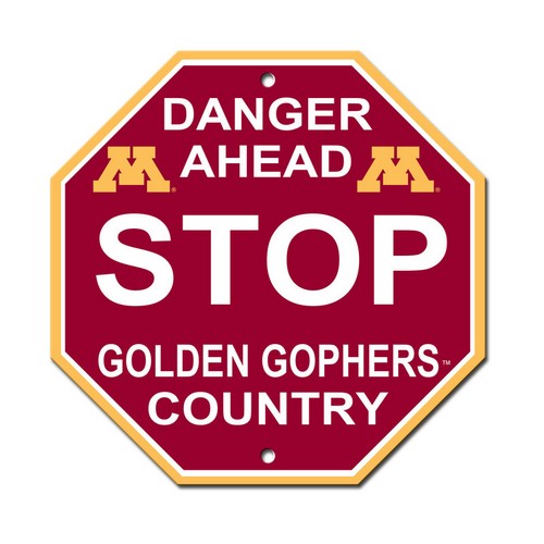 Minnesota Golden Gophers Sign 12x12 Plastic Stop Style