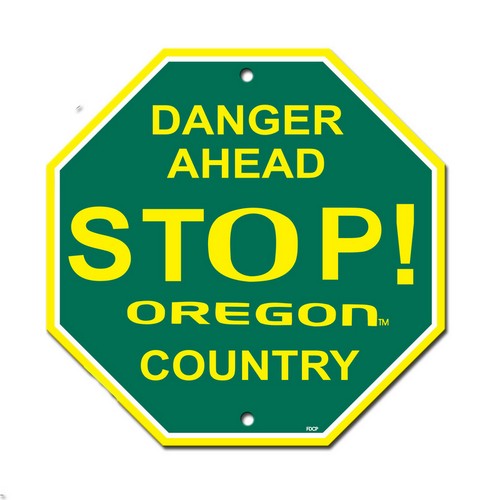 Oregon Ducks Sign 12x12 Plastic Stop Style