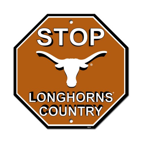 Texas Longhorns Sign 12x12 Plastic Stop Style