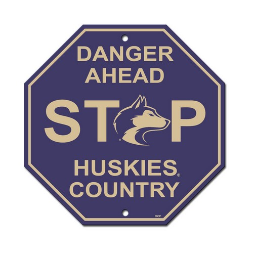 Washington Huskies Sign 12x12 Plastic Stop Style