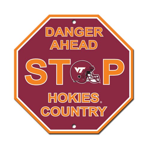 Virginia Tech Hokies Sign 12x12 Plastic Stop Style