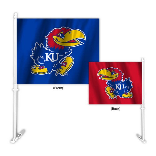 Kansas Jayhawks Flag Car Style Home-Away Design