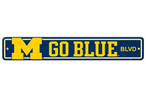 Michigan Wolverines Sign 4x24 Plastic Street Style