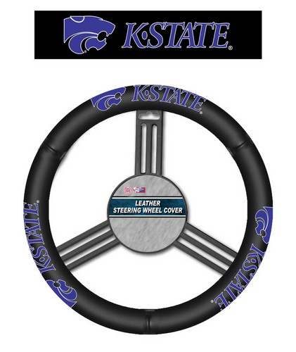 Kansas State Wildcats Steering Wheel Cover - Leather