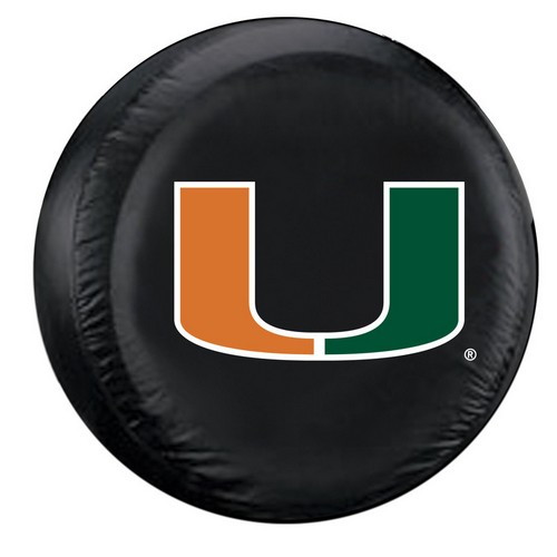 Miami Hurricanes Tire Cover Large Size Black