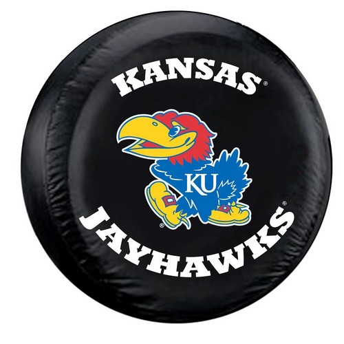 Kansas Jayhawks Tire Cover Standard Size Black