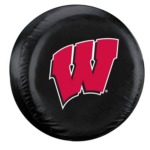 Wisconsin Badgers Black Tire Cover - Standard Size