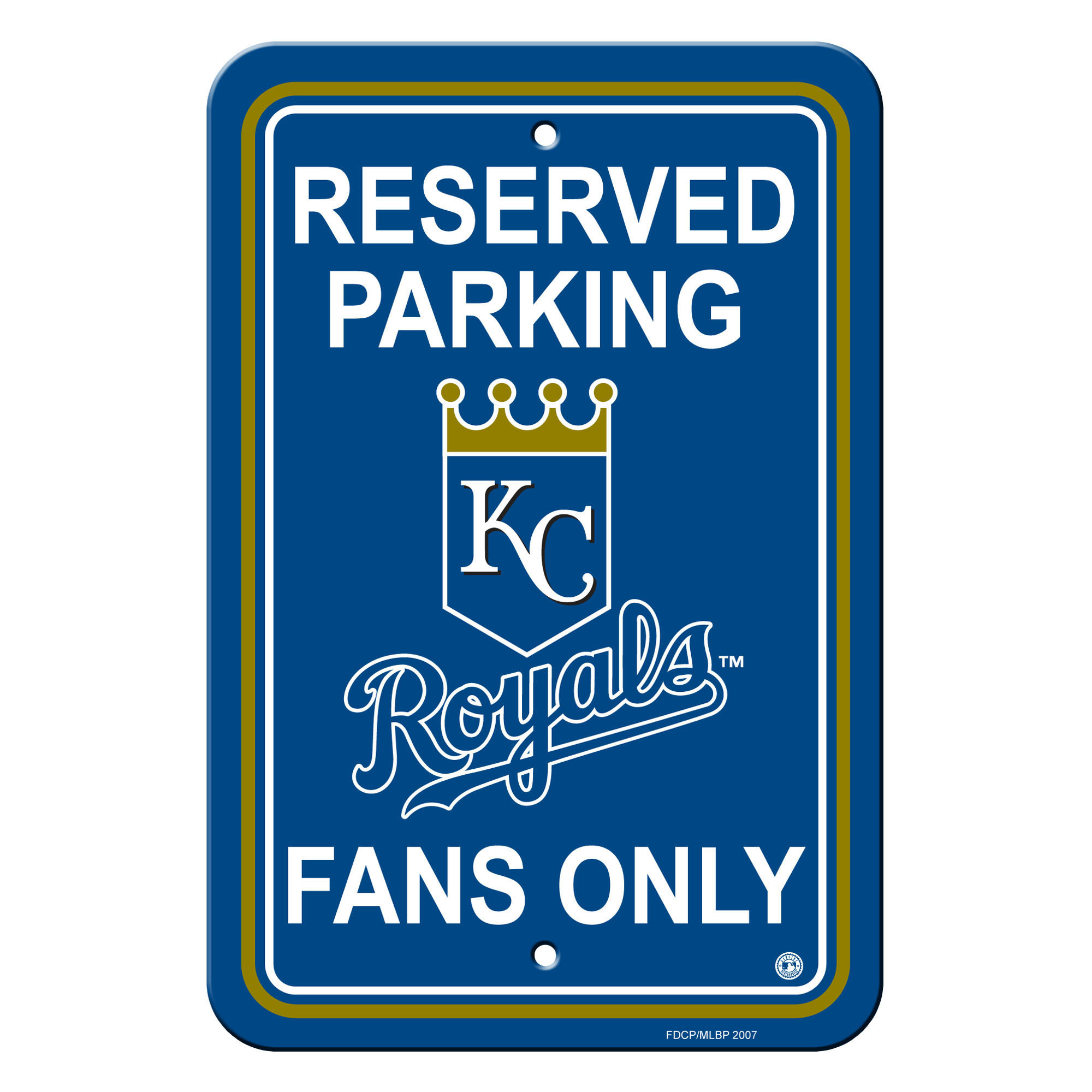 Kansas City Royals Sign - Plastic - Reserved Parking - 12 in x 18 in