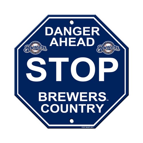 Milwaukee Brewers Sign 12x12 Plastic Stop Style