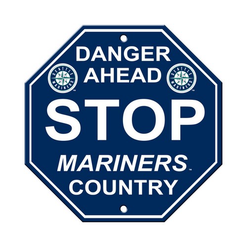 Seattle Mariners Sign 12x12 Plastic Stop Style