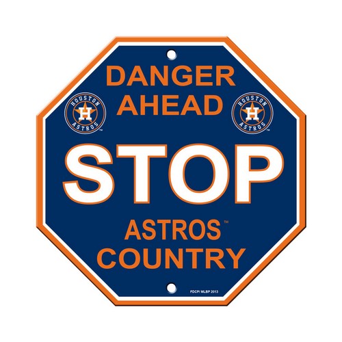 Houston Astros Sign 12x12 Plastic Stop Style