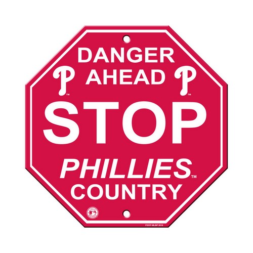 Philadelphia Phillies Sign 12x12 Plastic Stop Style