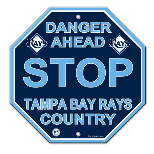 Tampa Bay Rays Sign 12x12 Plastic Stop Style