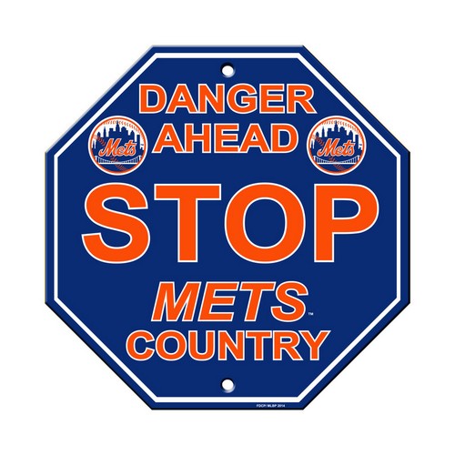 New York Mets Sign 12x12 Plastic Stop Style