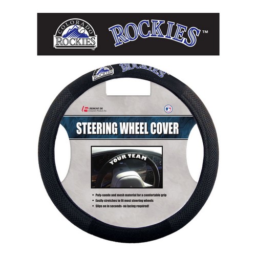 Colorado Rockies Steering Wheel Cover Mesh Style