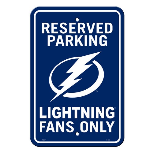 Tampa Bay Lightning Sign 12x18 Plastic Reserved Parking Style