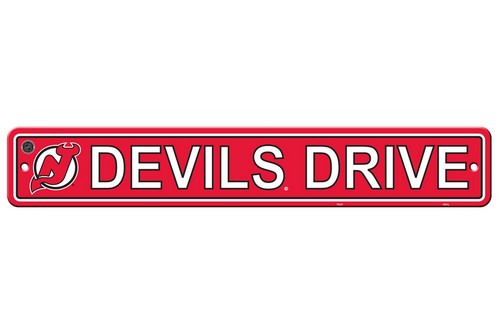 New Jersey Devils Sign 4x24 Plastic Street Style