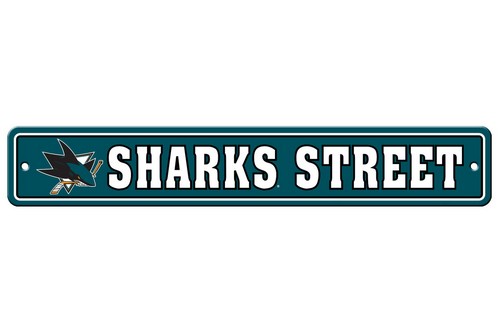 San Jose Sharks Sign 4x24 Plastic Street Style