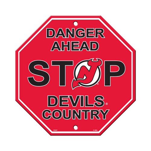 New Jersey Devils Sign 12x12 Plastic Stop Style