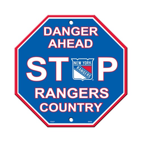 New York Rangers Sign 12x12 Plastic Stop Style