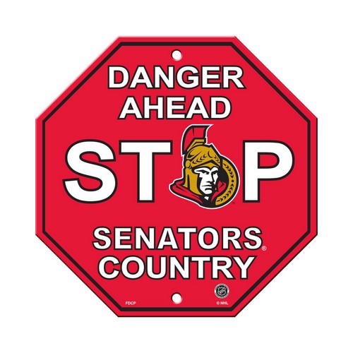 Ottawa Senators Sign 12x12 Plastic Stop Style