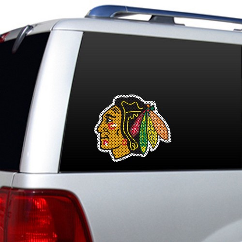 Chicago Blackhawks Window Film 12 Inch Die Cut