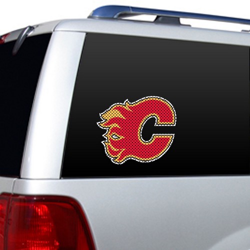 Calgary Flames Window Film 12 Inch Die Cut