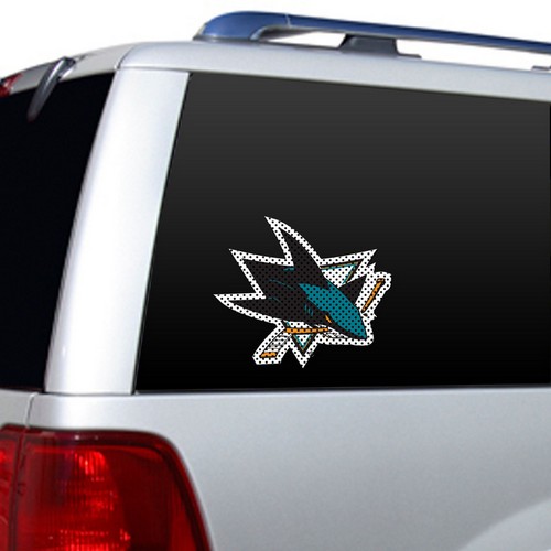 San Jose Sharks Window Film 12 Inch Die Cut