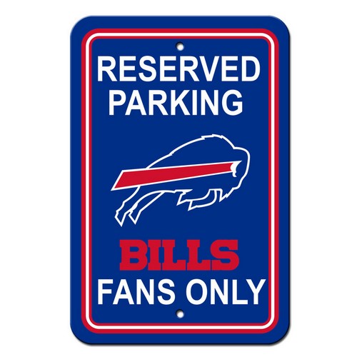 Buffalo Bills Sign - Plastic - Reserved Parking - 12 in x 18 in