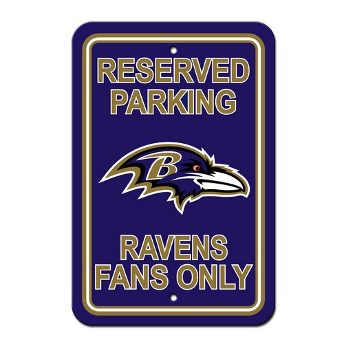 Baltimore Ravens Sign - Plastic - Reserved Parking - 12 in x 18 in