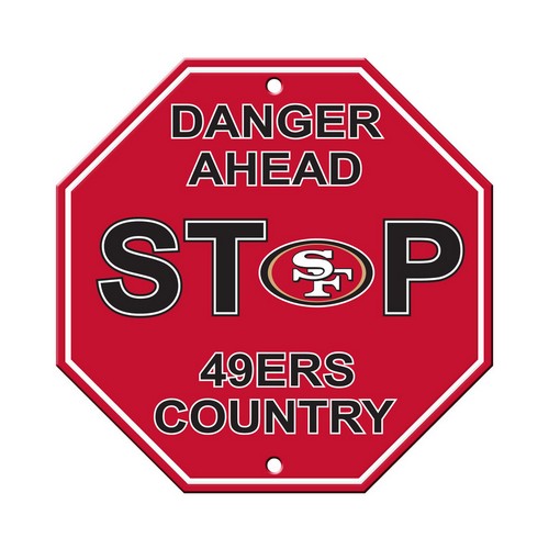 San Francisco 49ers Sign 12x12 Plastic Stop Style