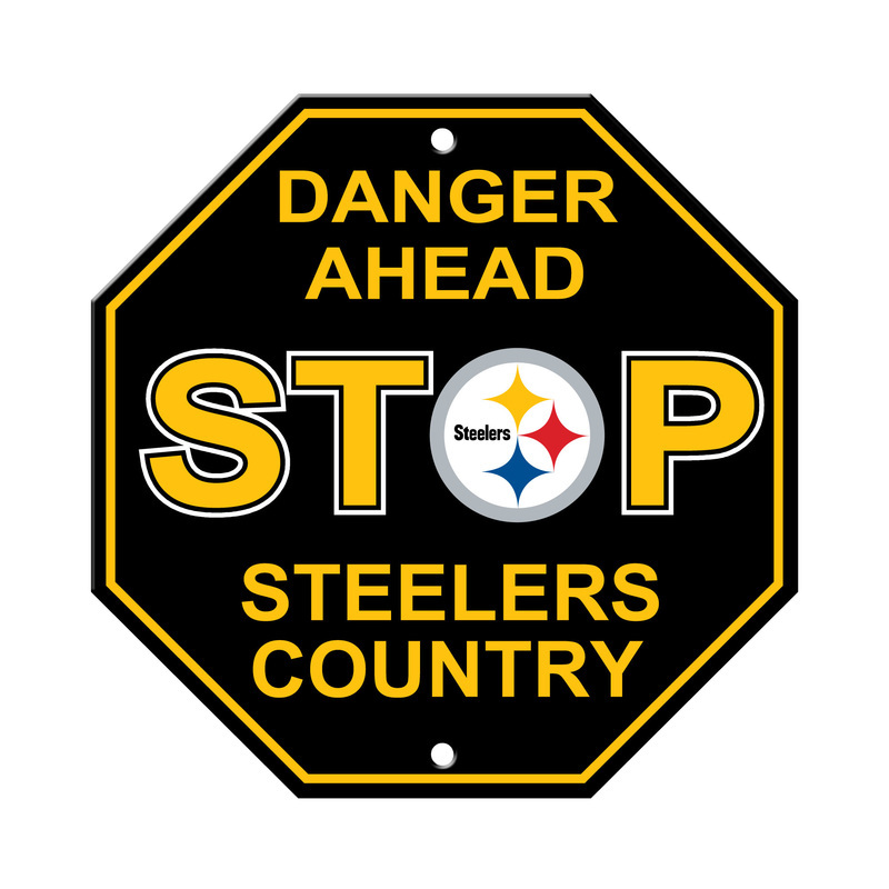 Pittsburgh Steelers Sign 12x12 Plastic Stop Style