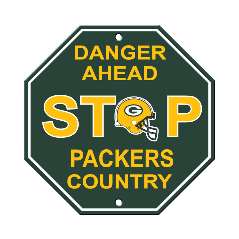 Green Bay Packers Sign 12x12 Plastic Stop Style
