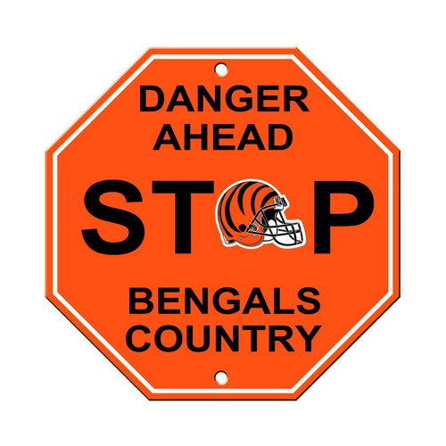 Cincinnati Bengals Sign 12x12 Plastic Stop Style